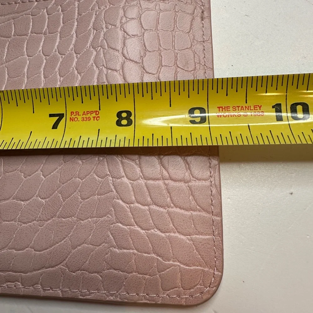 SOLD Jenny Patinkin Pale Pink Pouch Flat Long Zip Wallet-Case Phone Holder 4.75” - Picture 7 of 7